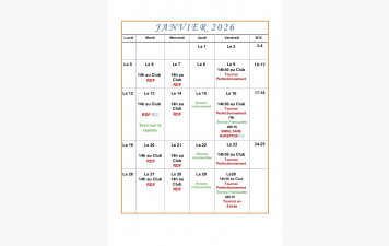 Le programme du mois