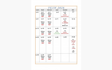 Le programme du mois