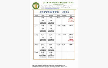 Le programme du mois