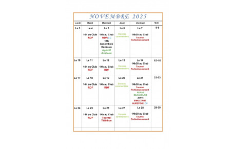 Le programme du mois