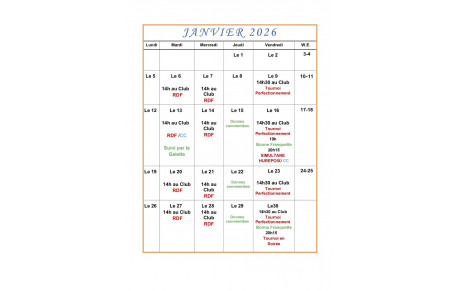 Le programme du mois